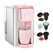 Pink Coffee Maker 3-in-1 Single Serve Coffee Machine, For Flat Bottom Coffee ...