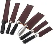 JDFHFGB Leather Knife Sheath, 6 Pcs Knife Edge Guards, Knife Guard, Knife Sheath Cover Sleeves, Blade Cover Protector, Waterproof Knife Protectors, Heavy Duty Universal Knife Edge Guard