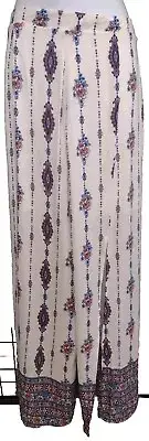 Charlotte Russe Maxi Skirt Woman's Size Large Boho Multicolor Zip Front Slit