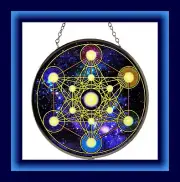 METATRON'S CUBE SUNCATCHER, Stained Glass SUNCATCHER, 12 Inch Sacred Geometry