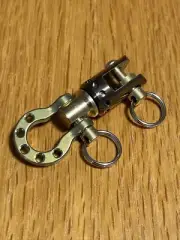 EDC Titanium Ti Tuning Fork Swivel w/Lucky Horseshoe Keychain, Copper, Gold