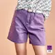 ILEY伊蕾 後燙鑽椰子樹刷色丹寧短褲(紫色；M-XL)1242478501