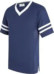 [dolessismore] Plain Men's Football Jerseys for Unisex V-Neck Fitness T-Shirts Workout Outfits Casual Party Tops