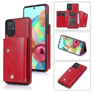 For Samsung A51 5G Wallet Back Cover, PU Leather Case With Card Holder Phone Case - Red