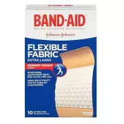 Band-Aid Extra Large Flexible Fabric Adhesive Bandages – Pack of 10