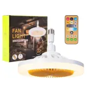 Socket Fan Light, E26/E27 10" Portable Ceiling Fans with Lights and Remote, 2...