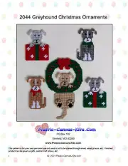 Greyhound Christmas Ornaments- Plastic Canvas Pattern or Kit