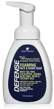 DEFENSE Soap | Foaming Face & Hand Soap 7.5 Oz w/ Tea Tree Eucalyptus Aloe Vera