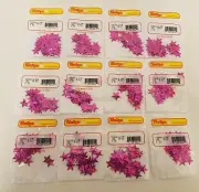 Lot of 600 pcs Vintage Sulyn 15mm Fuchsia Pink Large Star Sequins Sewing Crafts