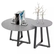 Set of 2 Grey Sintered Stone Tables