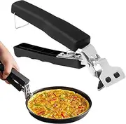 Pizza Tongs for Pizza Trays, Stainless Steel Pizza Tongs, Oven Tongs with Silicone Protection, Microwave Gripper Clip, Any Tongs Picker for Hot Bowls, Plates or Bowls