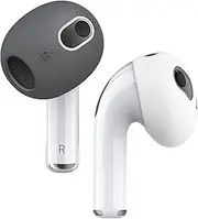elago 2 Pairs 2 Colours Replacement Ear Tips Compatible with AirPods 3 [Fit in The Case] Anti Slip Premium Silicone Cover Compatible with AirPods 3rd Generation (Dark Grey/White)