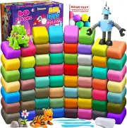 YOPINSAND Air Dry Clay 60 Colors, Modeling Clay for Kids, DIY Molding Magic