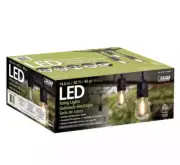 FEIT 48’ LED Filament String Lights, 24 Shatter Resistant Bulbs for Wet Location