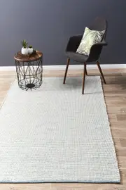Abode Rug Culture Blue & White Handmade Felted Wool Scandi Rug