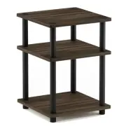 Furinno Turn-N-Tube Engineered Wood Multipurpose Shelf in Columbia Walnut/Black