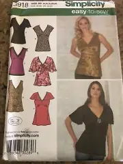 SIMPLICITY #3918 - LADIES EASY TO SEW (6 STYLE) TOP-BLOUSE PATTERN 14-22 FF