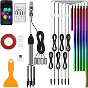 Neoflow Dynamic RGB Interior Light Kit, 6 Light Strips Kit, Ambient Lighting Car Interior Interior Car LED Strip Lights, Adjustable Brightness with Various Power Sources (1 Set)