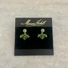 NWT From Nordstrom Miriam Haskell Jade And Swarovski Crystal Pierced Earrings