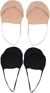 [Beatifufu] 2 Pairs Invisible Stocking Suspenders Half Socks Half Toe Socks Low Cut Liner Socks Toe Socks for Women Invisible Socks for Women Half Palm Socks Heel Socks for Women Spandex