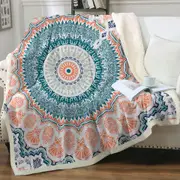Pinkish Peach Aztec Mandala Throw Blanket