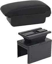 Arm Storage Box for F&ord for Fiesta MK8 Car Armrest Storage Box Interior Car Armrest Box Armrest Storage Box(B2 Black Line 3usb)