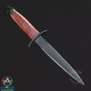 Vintage Handmade Double-Edged V42 Military Stacked Leather Stiletto Dagger Knife