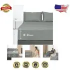 Ultimate Gray Extra Deep Pocket Full Fitted Sheet - 100% Soft Cotton Sateen 22