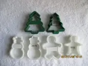 Acme 6 Christmas Plastic Cookie Cutters 2003 Tree Gingerbread Snowman New w Tags