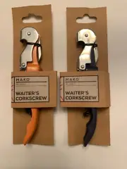 Lot Of 2 Mako Two-Step Waiter's Corkscrew - Colors: Pastel And Purple - NEW