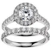 2.40 CT Brilliant Cut Diamond Engagement Bridal Set in Platinum (G-H SI)