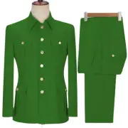 Fashion Men's Zhongshan Collar Suits Two-piece Blazers Jacket+pants Tang Suits