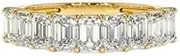 [HEARTS AND YOU] 5ct Wedding Band Emerald Cut Moissanite Iced Half Eternity Yellow Gold Plated