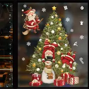 Christmas Window Sticker Self-Adhesive Santa Claus Window Decals Holiday Decal Window Decoration