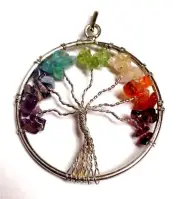 X1 Tree Of Life Crystal Chip Chakra Pendant