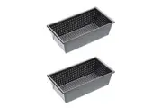 2x Mastercraft 21x11cm Crusty Bake Non-Stick Box Sided Loaf Bread Pan Baking BLK