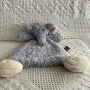 Demdaco Ellery Elephant Lovey Plush Security Gray Soft Baby Toy Rattle NEW 13”