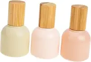 CALLARON 3Pcs Glass Roller Bottles for Essential Oils with Bamboo Lids Refillable Perfume Vials for Travel and DIY Blends present Idea for Aromatherapy