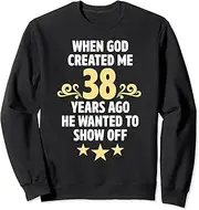 [X.Style] Hilarious 38th Birthday Decorations for Him Her Men Women Sweatshirt ds1386 Sweater (XL) Black