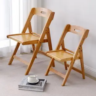 加厚折疊椅家用實木簡約北歐餐椅折椅椅子靠背椅便攜辦公室木凳子