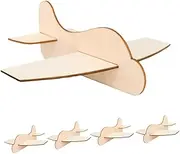 TOBBOMEY Simple Blank Wooden Airplane Models Pcs Unpainted Plane Toys Boys and Decor Planes