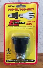 EZ Socket Light Bulb Adapter "Pop-In - Pop-Out" NO MORE SCREWING IN BULBS - NEW