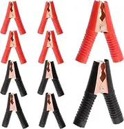 Swpeet 10Pcs 100A Car Battery Test Alligator Clamps Clips, Electrical Durable Heavy Duty Alligator Clamps for Loaded Truck Car Battery Electric Test Clips Lead Probe Alligator Clamps