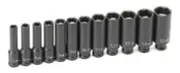 12-Piece 1/4 in. Drive 6-Point Magnetic Deep Socket Set 9712MDG GREY PNEUMATIC