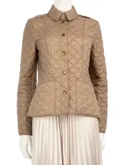 Khaki Quilted Long Sleeve Jacket