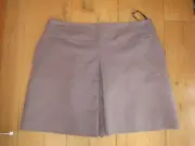 WAREHOUSE TAUPE COFFEE BROWN A LINE MINI SKIRT BUTTON PLEAT DETAIL 12 14 16 NEW