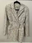 NEW $425 Jason Wu Sparkle Boucle Tweed Sequin Cream Double Breast Blazer Size M