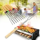 8pc 32'' Telescoping BBQ Marshmallow Roasting Sticks Smores Skewers Hot Dog Fork