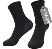 [Risipu] 6 Pairs Running Socks Breathable Tennis Socks High Cut Sports Socks for Men and Women