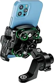 MOGGAM Motorcycle and Scooter Mobile Phone Holder – Bicycle Mobile Phone Holder – Anti-Vibration Mobile Phone Holder – Universal Motorcycle Phone Holder – 360º Regulation – Motorcycle Mobile GPS